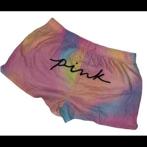 Pink Victoria’s Secret Y2K Bright Colorful Loungewear boxer Shorts Spellout SZ.M